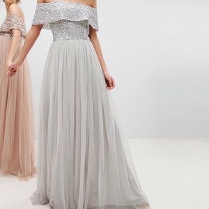 Beautiful long  silver dress from Asos